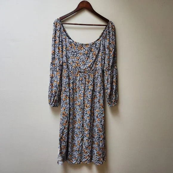 Lost + Wander floral smocked midi dress / anthropologie / M - Picture 7 of 7